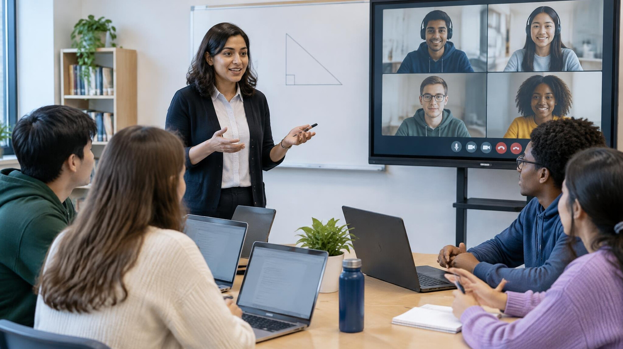 students learning online