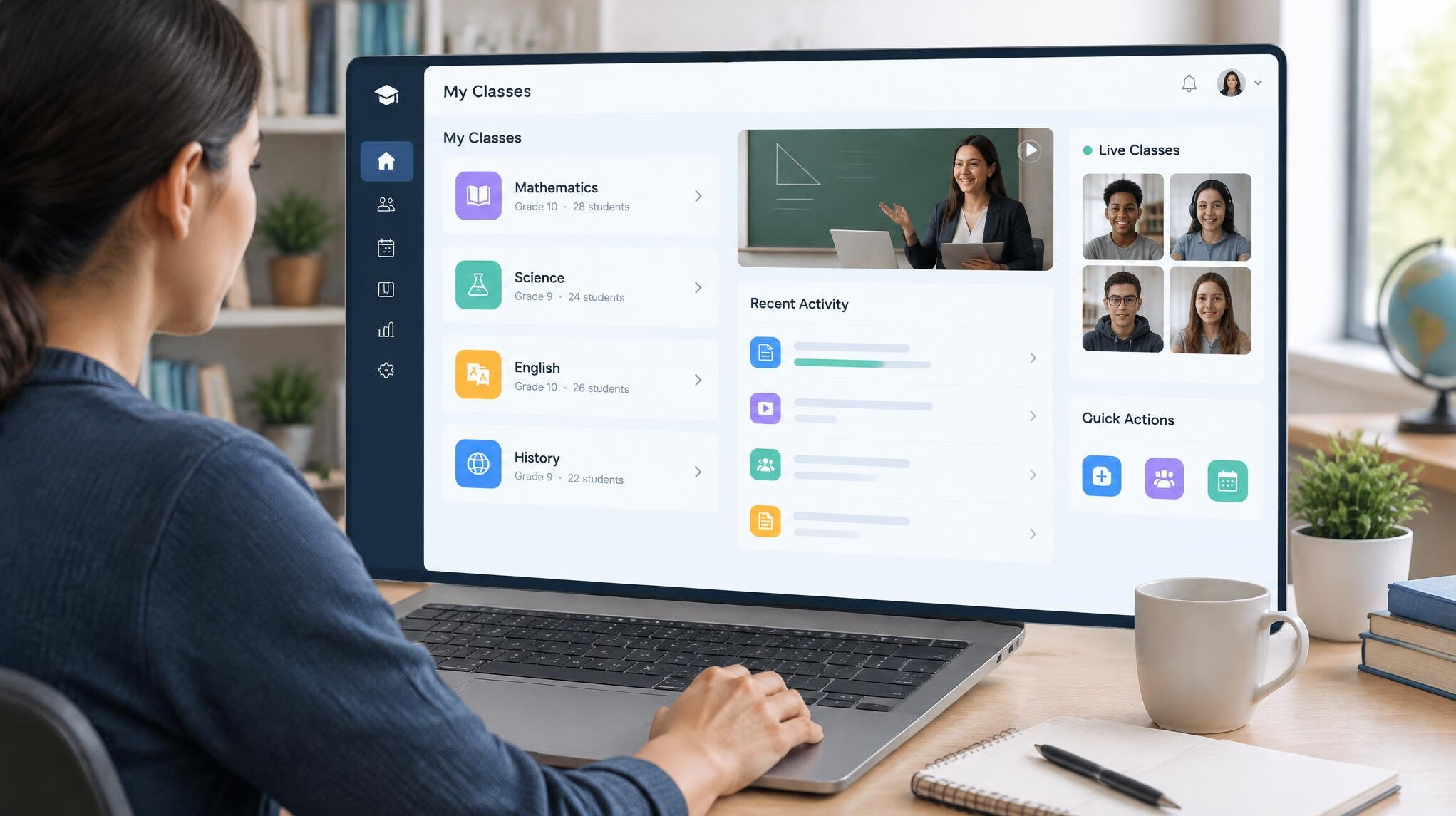 online course management dashboard