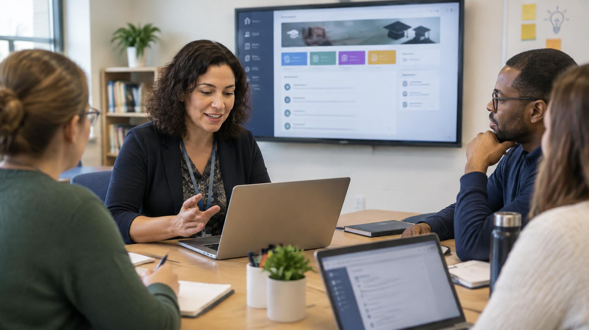 educator using laptop